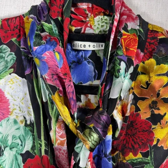 Alice + Olivia Colorful Floral Blouse - Picture 2 of 8